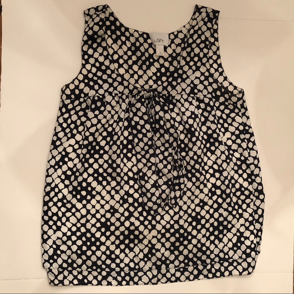 Loft navy patterned blouse tank
